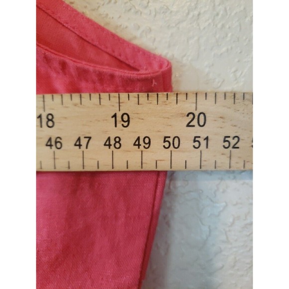 Susan Bristol Tunic 100% linen Sleeveless V-Neck Size Medium Coral - Picture 7 of 8